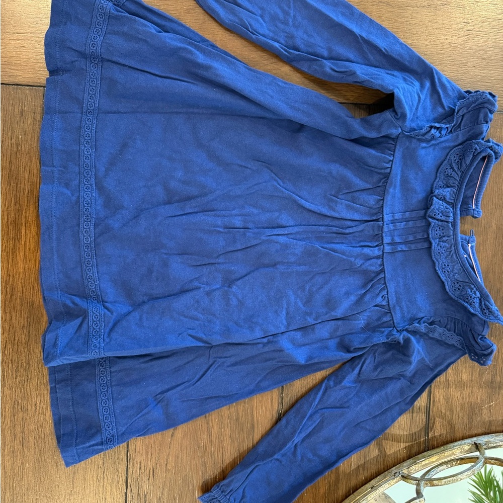 Mini Boden Navy Top with Lace Accents